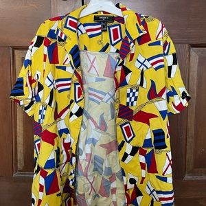 Yellow patterned button down from forever 21